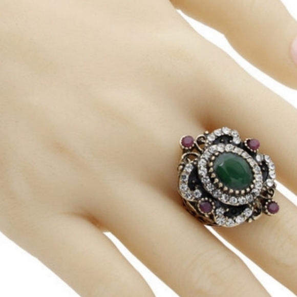 Turkish Vintage Style Exaggerated Ring for Women,Ottoman,ByzantianWeddingGift - Picture 4 of 7